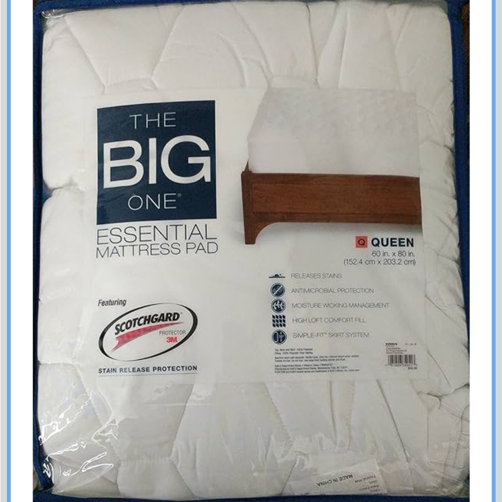 The Big One White Mattress Pad Protector - Queen